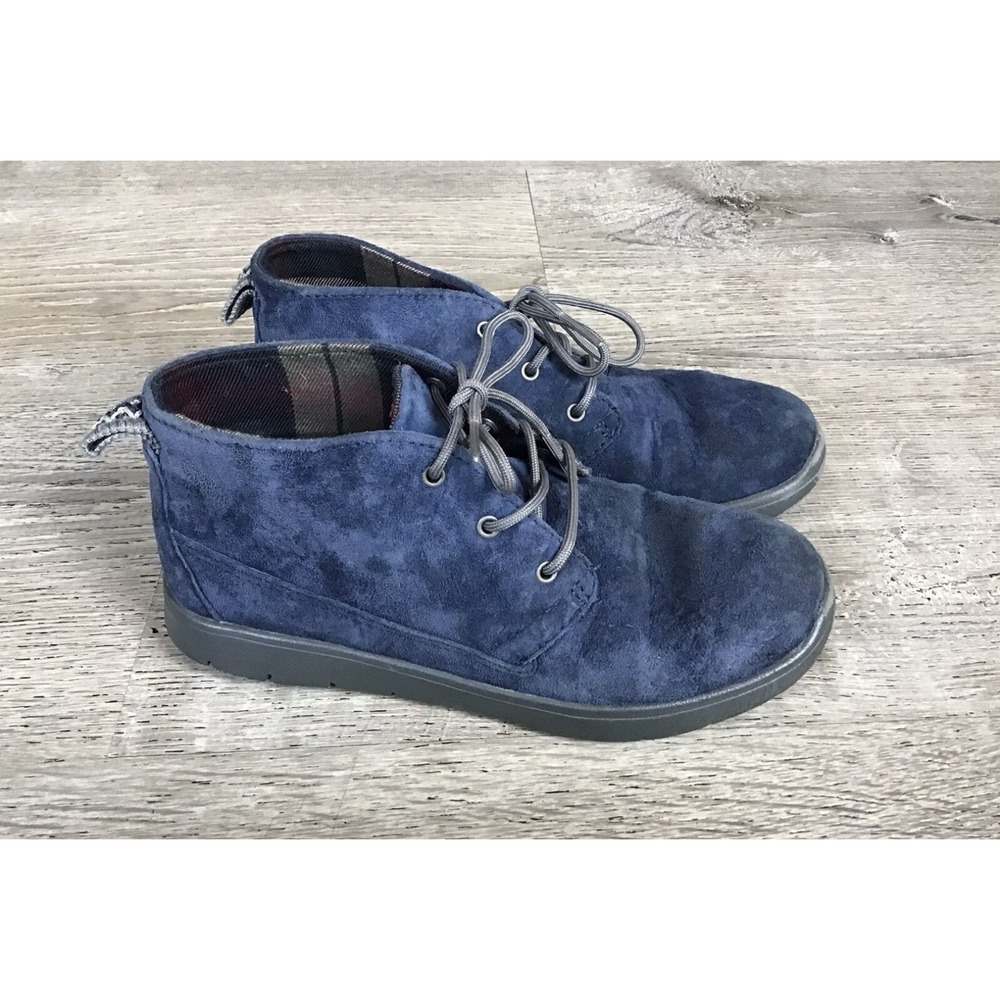 UGG Canoe Blue Suede Leather Derby Boot Shoe Youth Size 2 Shoes Ankle 1014363K